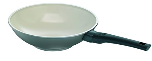 Rohe Germany 217132-28 Wok-Pfanne Visiona 28 cm mit Keramikbeschichtung, Aluminium, Beige von Rohe Germany