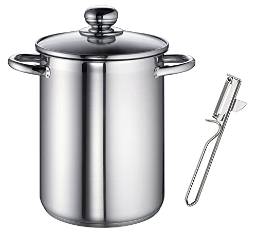 Rohe Germany 262431-02 Spargeltopf Kim, inklusive Spargelschäler, Edelstahl, Induktion, 4.5 liters, Induktion, Silber von Rohe Germany