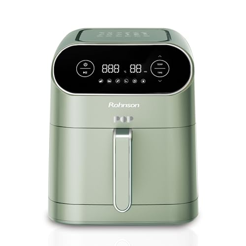 Rohnson R-2859 Pop Air Fryer - Heißluftfritteuse, 7L-Kapazität, 1800W, 6 Programme, 3D-Direktwärme, Digitales LED-Display, App-Steuerung, Doppelte Sichtfenster, Energieeffizient, Fritteuse ohne Fett von Rohnson