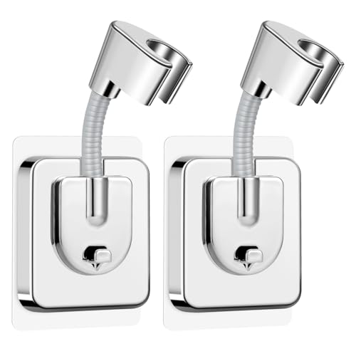 2 Stück Duschkopfhalterung Ohne Bohren, 120° Verstellbare Handbrause Halterung, Verstellbare Handbrause Halterung mit Silikon-Adapter, Duschkopfhalter für Bad, Duschkopf Halterung 2 Stück Duschkopfhalterung Ohne Bohren, 120° Verstellbare Handbrause Halterung, Verstellbare Handbrause Halterung mit Silikon-Adapter, Duschkopfhalter für Bad, Duschkopf Halterung von Rohqipmk