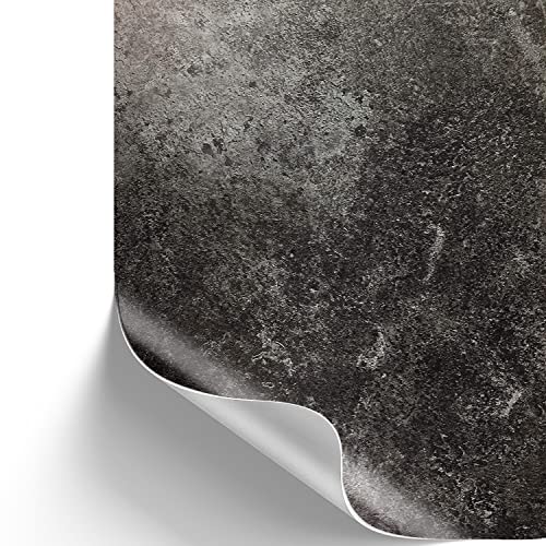 [16,61€/m²] Klebefolie in Beton-Optik dunkel grau inkl. Rakel & eBook mit Profi-Tipps I Selbstklebende Folie für Möbel & Küche abwaschbar I Deko Möbelfolie in Beton Stein-Optik (200 x 45cm) von Rohr-Trading.SURFACES