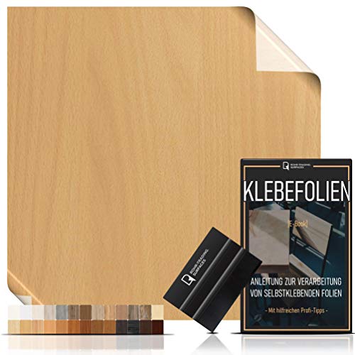 [15,44€/m²] Klebefolie in Holz-Optik - WUNSCHMAß inkl. Rakel & E-Book I Selbstklebende Holz Folie für Möbel & Küche - hitzebeständig & abwaschbar I Möbelfolie Holzdekor (TIROLBUCHE, LAUFMETER x 45cm) von Rohr-Trading.SURFACES