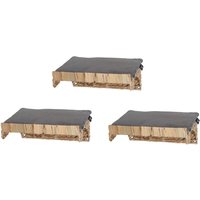 Katzen-Kletterwand WH mit Samtkissen 3er Set grau Katzen-Kletterwand WH mit Samtkissen 3er Set grau von Rohrschneider