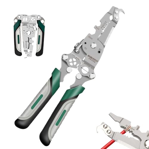 18 in 1 Abisolierzange Kabel Abisolierer,Abisolierer,Automatische Abisolierzange,Faltbares Design Sicherheitsverriegelungsschalter,zum Abisolieren Schneiden Crimpen Spalten Wickeln Usw von Roinaid