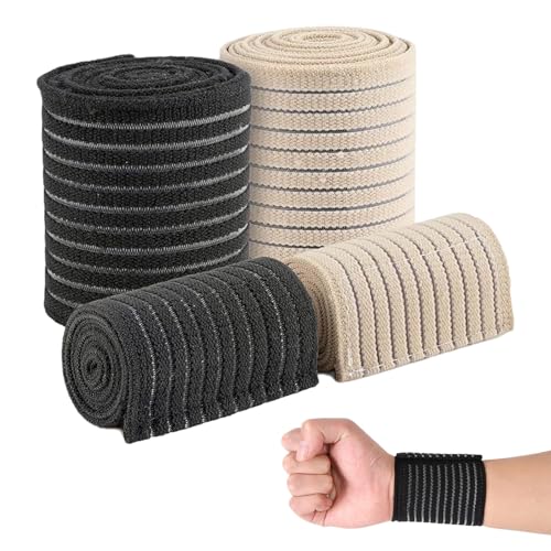 4 Stück Elastische Bandage,Atmungsaktive Kompressionsbinde Rolle,Dehnbare Sportbandage,Einstellbare Kniestütze mit Kompression,Schiene Stützgurt,für Workout Bowling Tennis Sport 4 Stück Elastische Bandage,Atmungsaktive Kompressionsbinde Rolle,Dehnbare Sportbandage,Einstellbare Kniestütze mit Kompression,Schiene Stützgurt,für Workout Bowling Tennis Sport von Roinaid