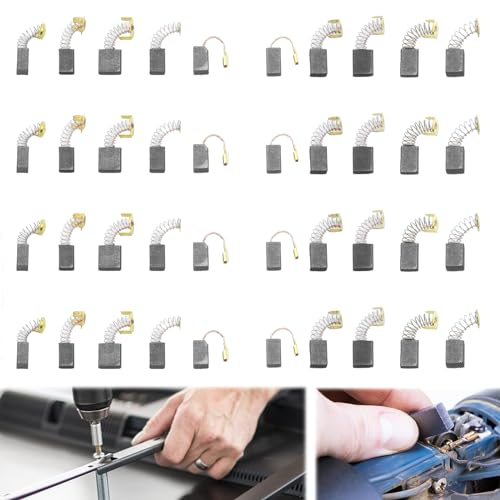 40 Stück Kohlebürsten Power Tool Carbon Brushes Replacement Motorkohlen Kohlebürsten für Elektrowerkzeug 10 Größen passend für Elektrowerkzeuge Kohlestifte Hammerbohrer Winkelschleifer Kreissägen von Roinaid