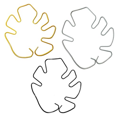 Pflanzenstütze,3 Stück Monstera Rankhilfe,Wiederverwendbar Pflanzenstütze Monstera,13×14cm Pflanzenhalter,Blumenstielhalter für Zimmer und Gartenpflanzen (Gold,Schwarz,Silber) von Roinaid