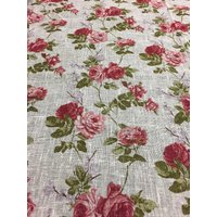 Runde Leinen Tischdecke Shabby Chic Rosen Quadrat Rechteck Cottage Ovale Tischwäsche von Rokasdarbi