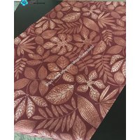 Tischläufer Baumwolle Tabletop Dekor Blätter Braun 150cm von Rokasdarbi