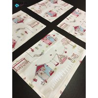 Tischsets Baumwollstoff Set Kinder Geburtstag Tischwäsche von Rokasdarbi