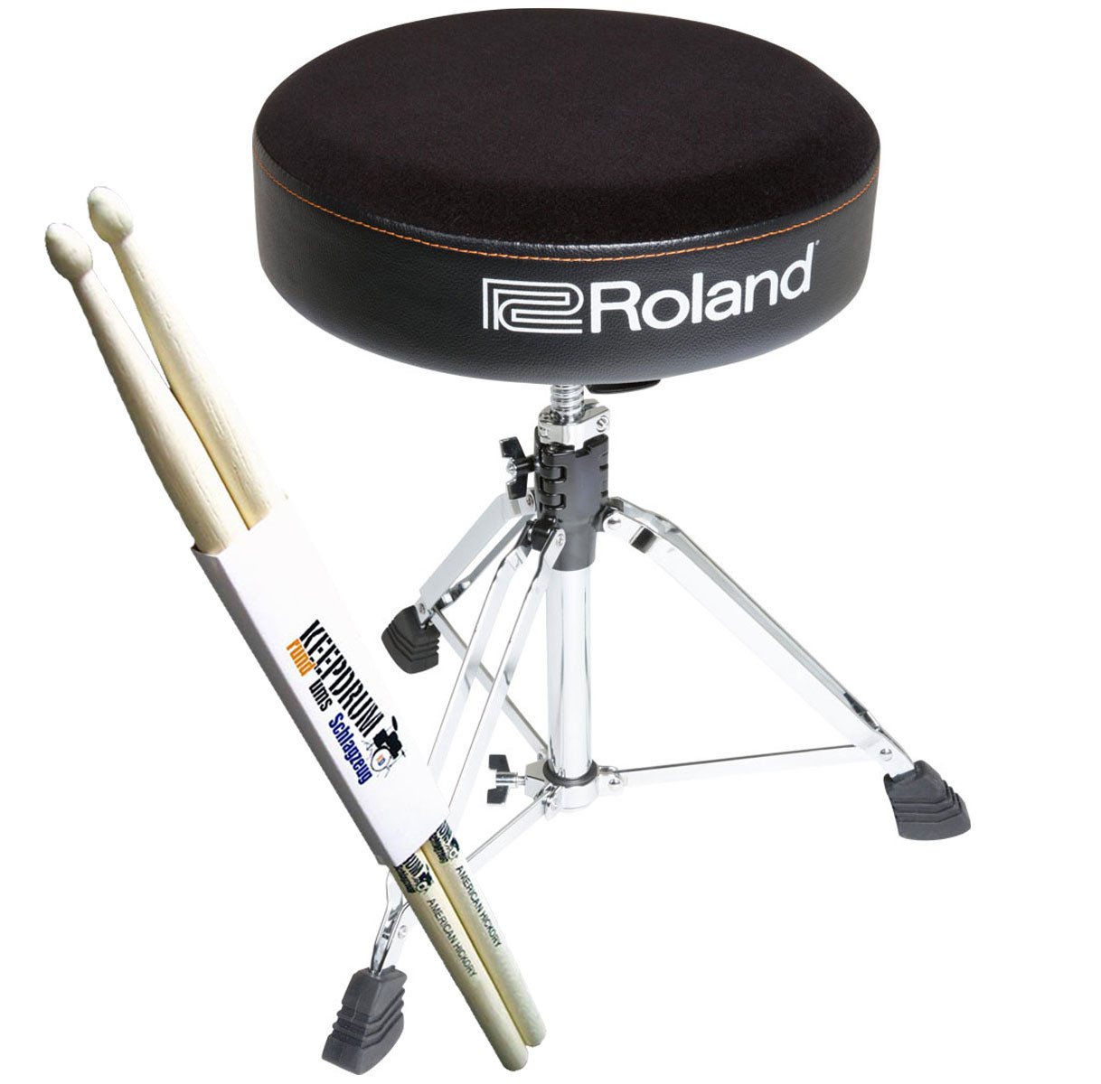Roland Audio Schlagzeughocker Roland RDT-R Drumhocker Rundsitz + Drumsticks (kein), kein von Roland Audio