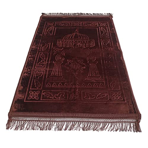 Roland Germany Gebetsteppich weich Islam Seccade Sejjade Namazlik Islamic Prayer Rug 80x120 cm (Braun) von Roland Germany