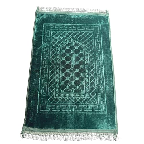 Roland Germany Gebetsteppich weich Islam Seccade Sejjade Namazlik Islamic Prayer Rug 80x120 cm (Grün) von Roland Germany