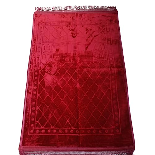 Roland Germany Gebetsteppich weich Islam Seccade Sejjade Namazlik Islamic Prayer Rug 80x120 cm (Rot) von Roland Germany