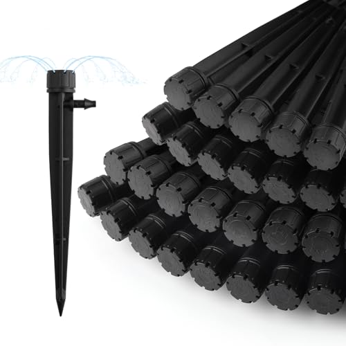 Rolcoassuns 100pcs Bewässerungssystem Tropfer mit Verbindungsstück Fit 1/4 (4-7mm) Rohr Wasser Fluss Bewässerung System von Rolcoassuns