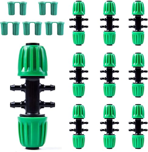 Rolcoassuns 20PCS Widerhakent Stück 1/2 Zoll auf 1/4 Zoll Bewässerungsschlauch, Anti-Drop 6 Wege Adapter Widerhakent Stück Verbinder für Tropfbewässerungssysteme (passend für 14 mm ID / 4 mm ID) Rolcoassuns 20PCS Widerhakent Stück 1/2 Zoll auf 1/4 Zoll Bewässerungsschlauch, Anti-Drop 6 Wege Adapter Widerhakent Stück Verbinder für Tropfbewässerungssysteme (passend für 14 mm ID / 4 mm ID) von Rolcoassuns