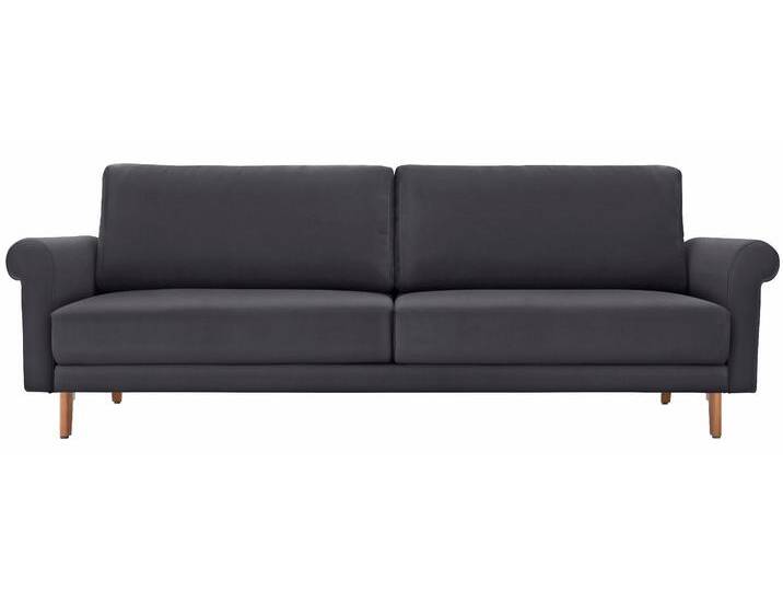 2-Sitzer CR.450, Designsofa, Loungesofa , schwarz (signalschwarz 534, 58), B:168cm H:85cm T:95cm, NaturLEDER OSKAR (echtes Rindsleder), Chenille COCO (72% Polyester 15% Baumwolle 13% Polyacryl), CREATION BY ROLF BENZ, Sofas, modern Landhaus, Füße in Nussbaum, Breite 168 cm von Rolf-Benz