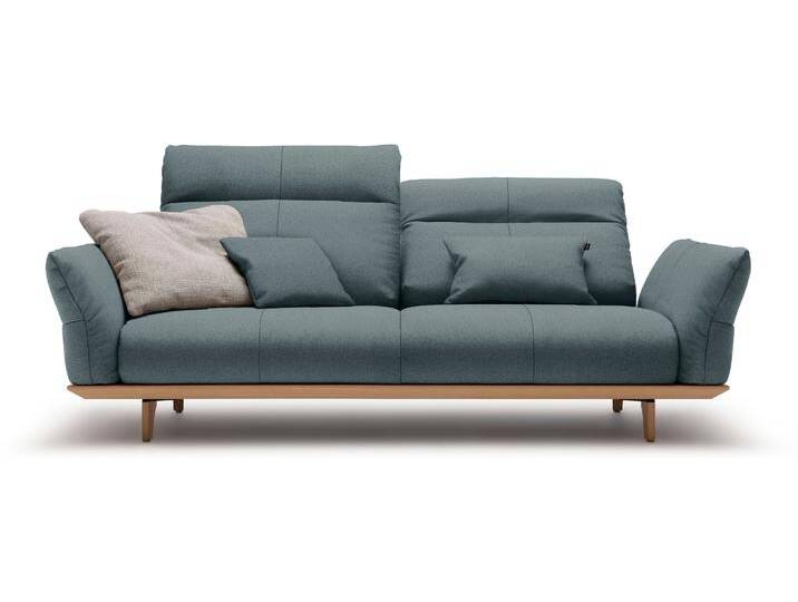 3-Sitzer CR.460 , grau (wasserblau, steingrau 044, 72), B:208cm H:103cm T:100cm, Chenille COCO (72% Polyester 15% Baumwolle 13% Polyacryl), CREATION BY ROLF BENZ, Sofas, Sockel in Eiche, Füße Eiche natur, Breite 208 cm von Rolf-Benz