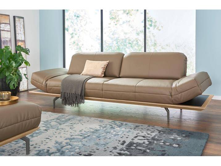 4-Sitzer CR.420, Designsofa, Loungesofa , braun (signalbraun 534, 44), B:252cm H:117cm T:129cm, Leder Oskar - echtes Leder, Flachgewebe DONNA (76% Polyester 24% Polyacryl), CREATION BY ROLF BENZ, Sofas, in 2 Qualitäten, Holzrahmen in Eiche Natur oder Nußbaum, Breite 252 cm von Rolf-Benz