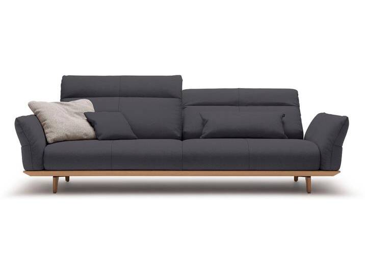 4-Sitzer CR.460 , schwarz (anthrazitgrau, schwarzgrau 044, 57), B:248cm H:103cm T:100cm, Chenille COCO (72% Polyester 15% Baumwolle 13% Polyacryl), CREATION BY ROLF BENZ, Sofas, Sockel in Eiche, Füße Eiche natur, Breite 248 cm von Rolf-Benz