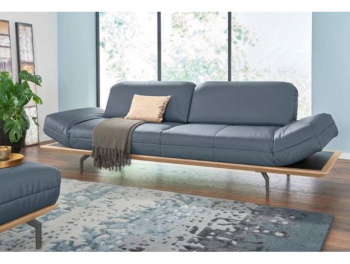 Creation BY ROLF BENZ 3-Sitzer CR.420, Designsofa, Loungesofa, in 2 Qualitäten, Holzrahmen in Eiche Natur oder Nußbaum, Breite 232 cm, blau grau von Rolf-Benz