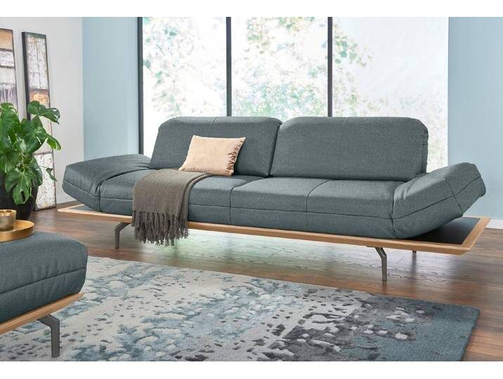 Creation BY ROLF BENZ 3-Sitzer CR.420, Designsofa, Loungesofa, in 2 Qualitäten, Holzrahmen in Eiche Natur oder Nußbaum, Breite 232 cm, blau grau von Rolf-Benz