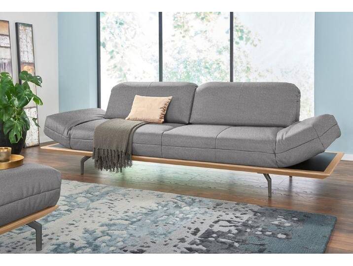 Creation BY ROLF BENZ 3-Sitzer CR.420, Designsofa, Loungesofa, in 2 Qualitäten, Holzrahmen in Eiche Natur oder Nußbaum, Breite 232 cm, grau schwarz von Rolf-Benz