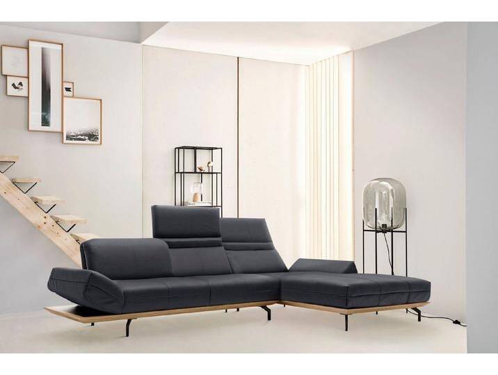 Creation BY ROLF BENZ Ecksofa CR.420, Designecksofa, L-Form, in 2 Qualitäten, Holzrahmen in Eiche Natur oder Nußbaum, Breite 293 cm von Rolf-Benz