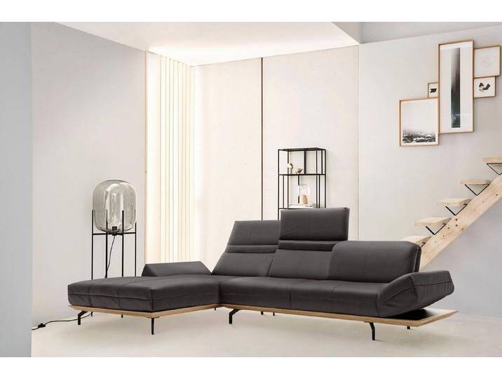 Creation BY ROLF BENZ Ecksofa CR.420, Designecksofa, L-Form, in 2 Qualitäten, Holzrahmen in Eiche Natur oder Nußbaum, Breite 293 cm von Rolf-Benz