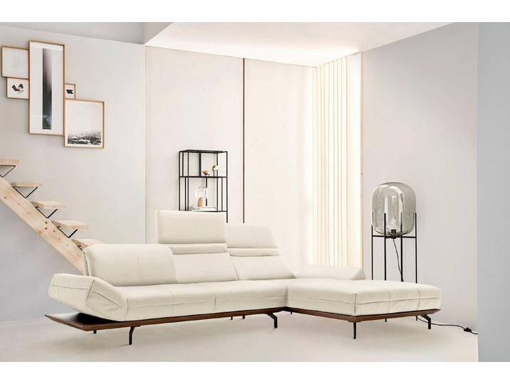 Creation BY ROLF BENZ Ecksofa CR.420, Designecksofa, L-Form, in 2 Qualitäten, Holzrahmen in Eiche Natur oder Nußbaum, Breite 293 cm von Rolf-Benz