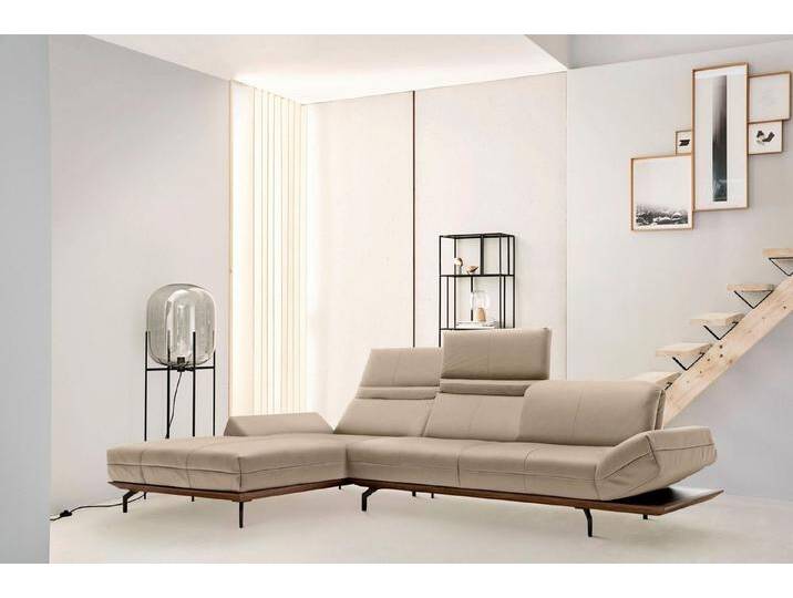 Creation BY ROLF BENZ Ecksofa CR.420, Designecksofa, L-Form, in 2 Qualitäten, Holzrahmen in Eiche Natur oder Nußbaum, Breite 293 cm von Rolf-Benz