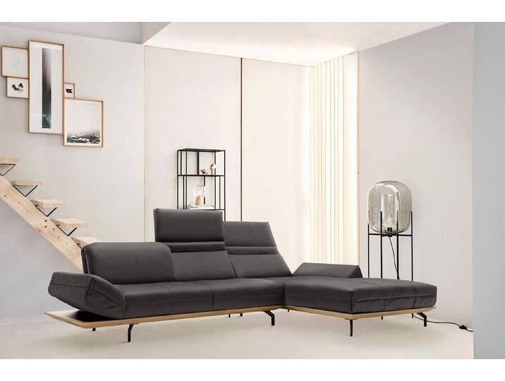 Creation BY ROLF BENZ Ecksofa CR.420, Designecksofa, L-Form, in 2 Qualitäten, Holzrahmen in Eiche Natur oder Nußbaum, Breite 313 cm von Rolf-Benz