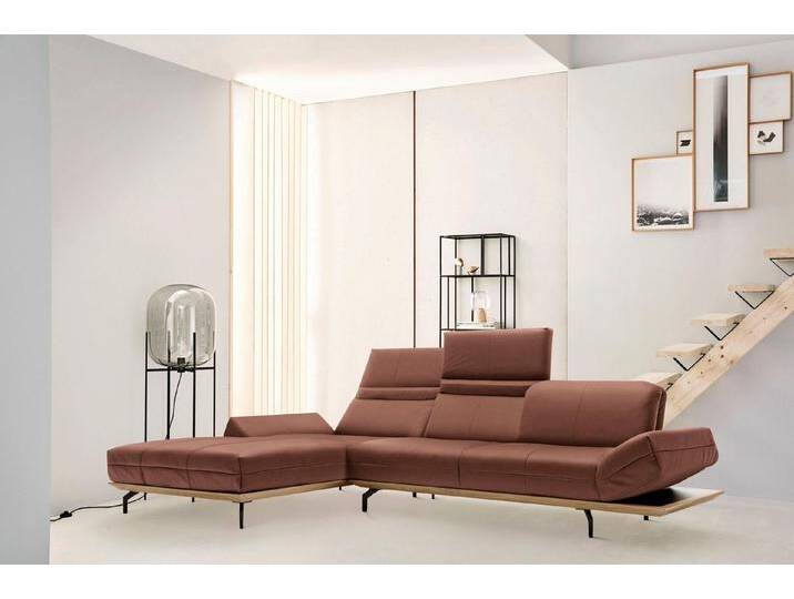 Creation BY ROLF BENZ Ecksofa CR.420, Designecksofa, L-Form, in 2 Qualitäten, Holzrahmen in Eiche Natur oder Nußbaum, Breite 313 cm von Rolf-Benz