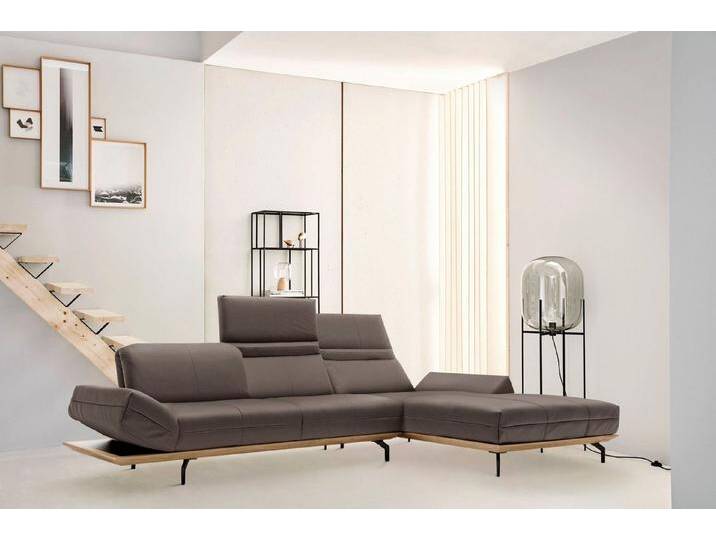 Creation BY ROLF BENZ Ecksofa CR.420, Designecksofa, L-Form, in 2 Qualitäten, Holzrahmen in Eiche Natur oder Nußbaum, Breite 313 cm von Rolf-Benz