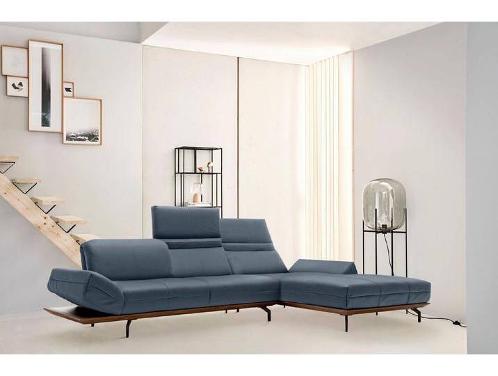 Creation BY ROLF BENZ Ecksofa CR.420, Designecksofa, L-Form, in 2 Qualitäten, Holzrahmen in Eiche Natur oder Nußbaum, Breite 313 cm von Rolf-Benz