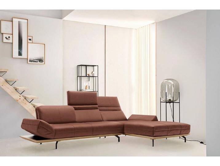 Creation BY ROLF BENZ Ecksofa CR.420, Designecksofa, L-Form, in 2 Qualitäten, Holzrahmen in Eiche Natur oder Nußbaum, Breite 313 cm von Rolf-Benz