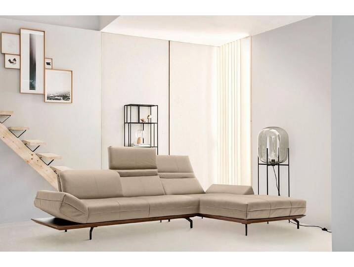 Creation BY ROLF BENZ Ecksofa CR.420, Designecksofa, L-Form, in 2 Qualitäten, Holzrahmen in Eiche Natur oder Nußbaum, Breite 313 cm von Rolf-Benz