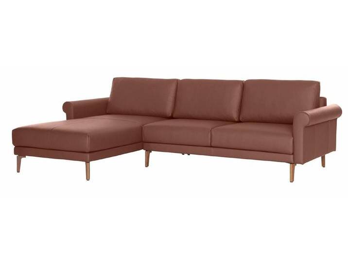 Creation BY ROLF BENZ Ecksofa CR.450, Designecksofa, L-Form, Armlehne Schnecke modern Landhaus, Breite 262 cm, Fuß Nussbaum, braun, signalbraun 534-44 von Rolf-Benz