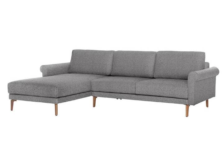 Creation BY ROLF BENZ Ecksofa CR.450, Designecksofa, L-Form, Armlehne Schnecke modern Landhaus, Breite 262 cm, Fuß Nussbaum, grau schwarz von Rolf-Benz