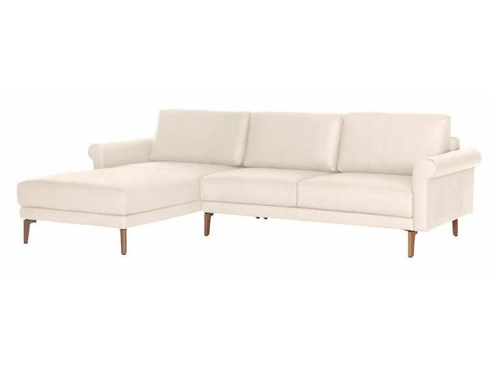 Creation BY ROLF BENZ Ecksofa CR.450, Designecksofa, L-Form, Armlehne Schnecke modern Landhaus, Breite 262 cm, Fuß Nussbaum, weiß, perlweiß 534-12 von Rolf-Benz