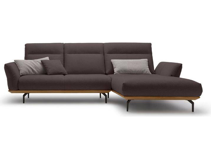 Creation BY ROLF BENZ Ecksofa CR.460, Sockel in Nussbaum, Winkelfüße in Umbragrau, Breite 298 cm, grau, purpurviolett/steingrau 044-69 von Rolf-Benz