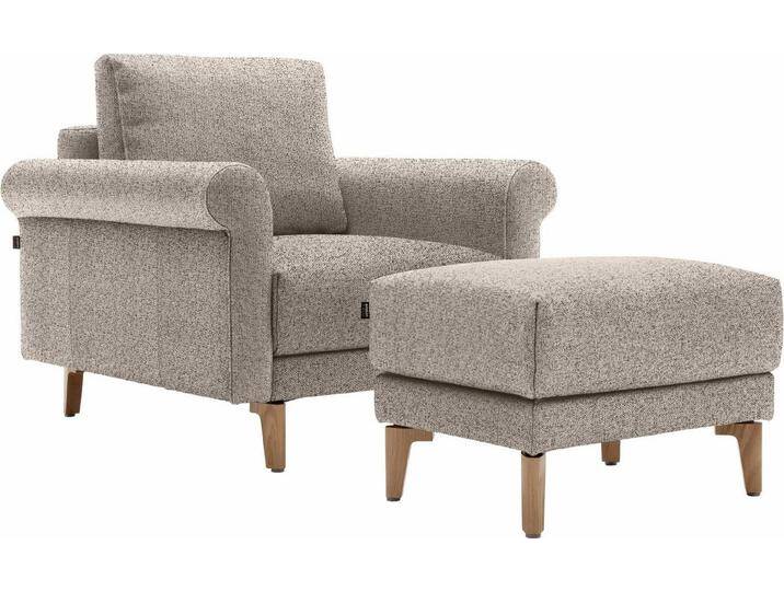 Creation BY ROLF BENZ Sessel CR.450, Designsessel, Loungesessel, modern Landhaus, mit tollem Sitzkomfort, Breite 88 cm, Fuß Nussbaum, beige grau von Rolf-Benz