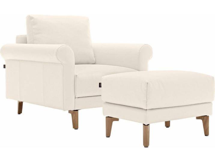 Creation BY ROLF BENZ Sessel CR.450, Designsessel, Loungesessel, modern Landhaus, mit tollem Sitzkomfort, Breite 88 cm, Fuß Nussbaum, weiß von Rolf-Benz
