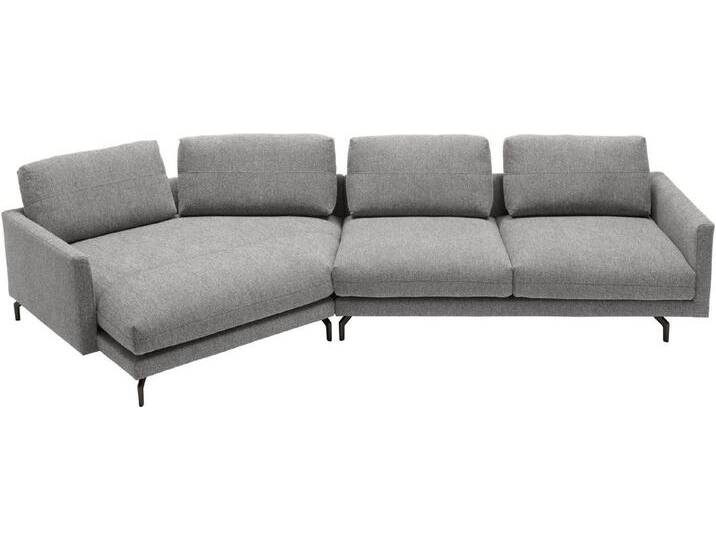 Creation BY ROLF BENZ Wohnlandschaft CR.414, Wahlweise aus Leder oder Chenille, grau schwarz, lichtgrau / schwarzgrau von Rolf-Benz