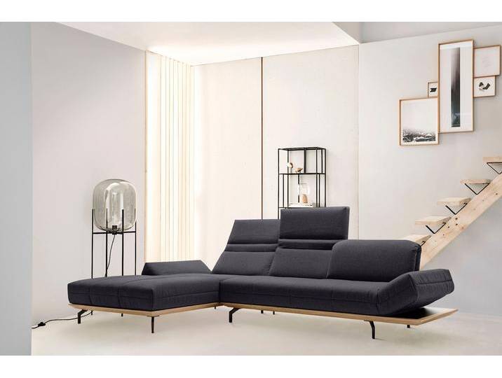 Ecksofa CR.420, Designecksofa, L-Form , schwarz (anthrazitgrau, schwarzgrau), B:313cm H:117cm T:212cm, CREATION BY ROLF BENZ, Sofas, in 2 Qualitäten, Holzrahmen in Eiche Natur oder Nußbaum, Breite 313 cm von Rolf-Benz
