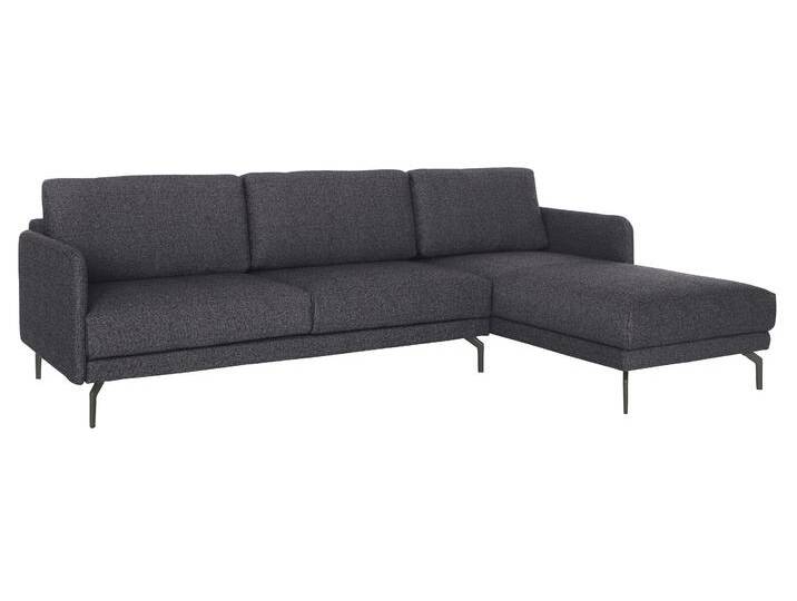 Ecksofa CR.450, Designecksofa, L-Form , schwarz (anthrazitgrau, schwarzgrau 044, 57), B:274cm H:85cm T:178cm, Chenille COCO (72% Polyester 15% Baumwolle 13% Polyacryl);Leder OSKAR, CREATION BY ROLF BENZ, Sofas, Armlehne sehr schmal, Breite 274 cm, Alugussfuß Umbragrau von Rolf-Benz