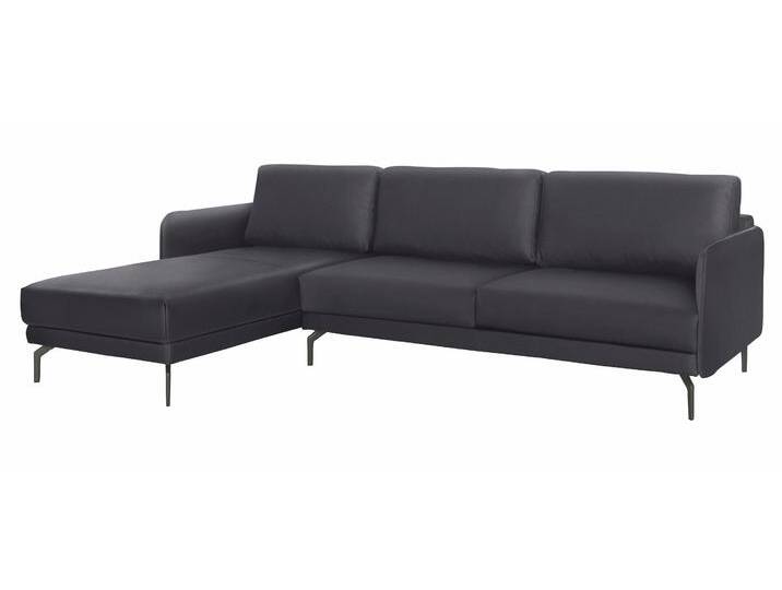 Ecksofa CR.450, Designecksofa, L-Form , schwarz (signalschwarz 534, 58), B:274cm H:85cm T:178cm, Chenille COCO (72% Polyester 15% Baumwolle 13% Polyacryl);Leder OSKAR, CREATION BY ROLF BENZ, Sofas, Armlehne sehr schmal, Breite 274 cm, Alugussfuß Umbragrau von Rolf-Benz