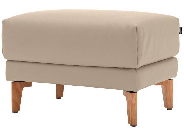 Hocker CR.450 , beige (beige 534, 20), B:63cm H:45cm T:48cm, NaturLEDER OSKAR (echtes Rindsleder), CREATION BY ROLF BENZ, Hocker, Fußhocker, Füße aus Massivholz von Rolf-Benz