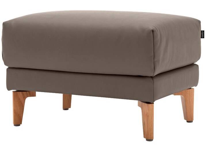 Hocker CR.450 , beige (beigegrau 534, 26), B:63cm H:45cm T:48cm, NaturLEDER OSKAR (echtes Rindsleder), CREATION BY ROLF BENZ, Hocker, Fußhocker, Füße aus Massivholz von Rolf-Benz