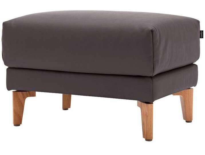 Hocker CR.450 , braun (graubraun 534, 49), B:63cm H:45cm T:48cm, Chenille COCO (72% Polyester 15% Baumwolle 13% Polyacryl), Flachgewebe VICTORIA (41% Polyacryl 38% Polyester 21% Baumwolle), CREATION BY ROLF BENZ, Hocker, Fußhocker, Füße aus Massivholz von Rolf-Benz